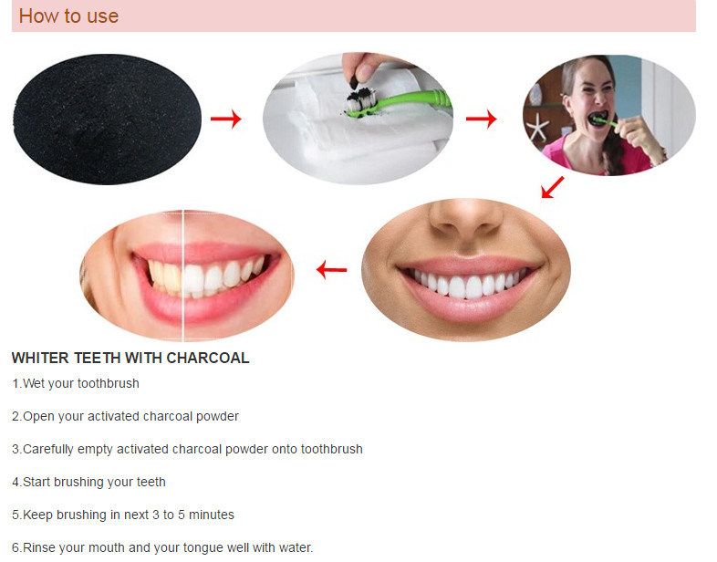 Activated Natural Charcoal Powder Professional Home Charcoal Teeth Whitening Kit
