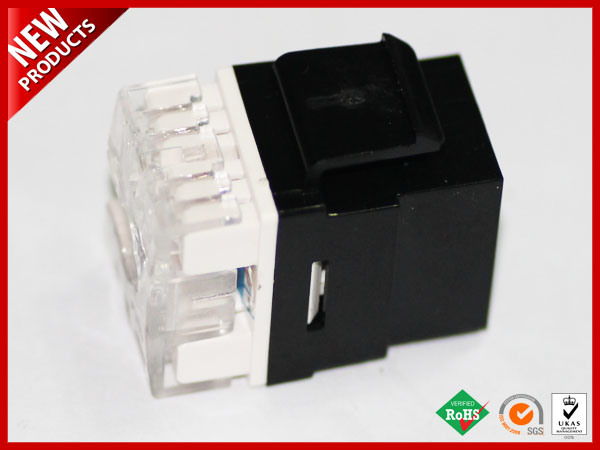 Black CAT6 RJ45 Connector Keystone Jacks