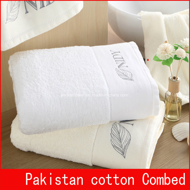 Wholesale Dobby Luxury 5 Star White Terry 100% Cotton Hotel Bath Towels