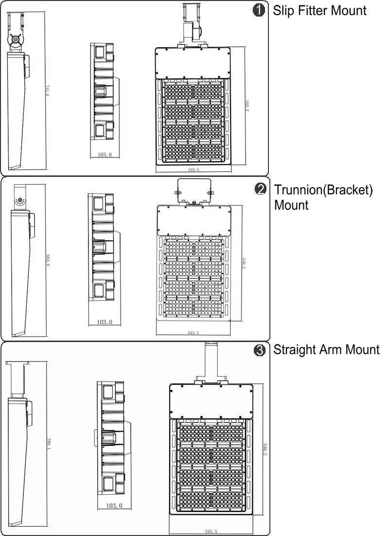 Airport Stadium Square Highway Light 300W LED High Mast Light