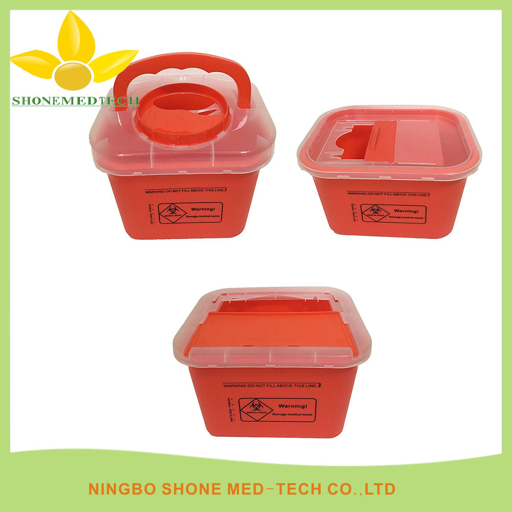 3L 5L 8L 10L Square Medical Waste Container with Shake Hand