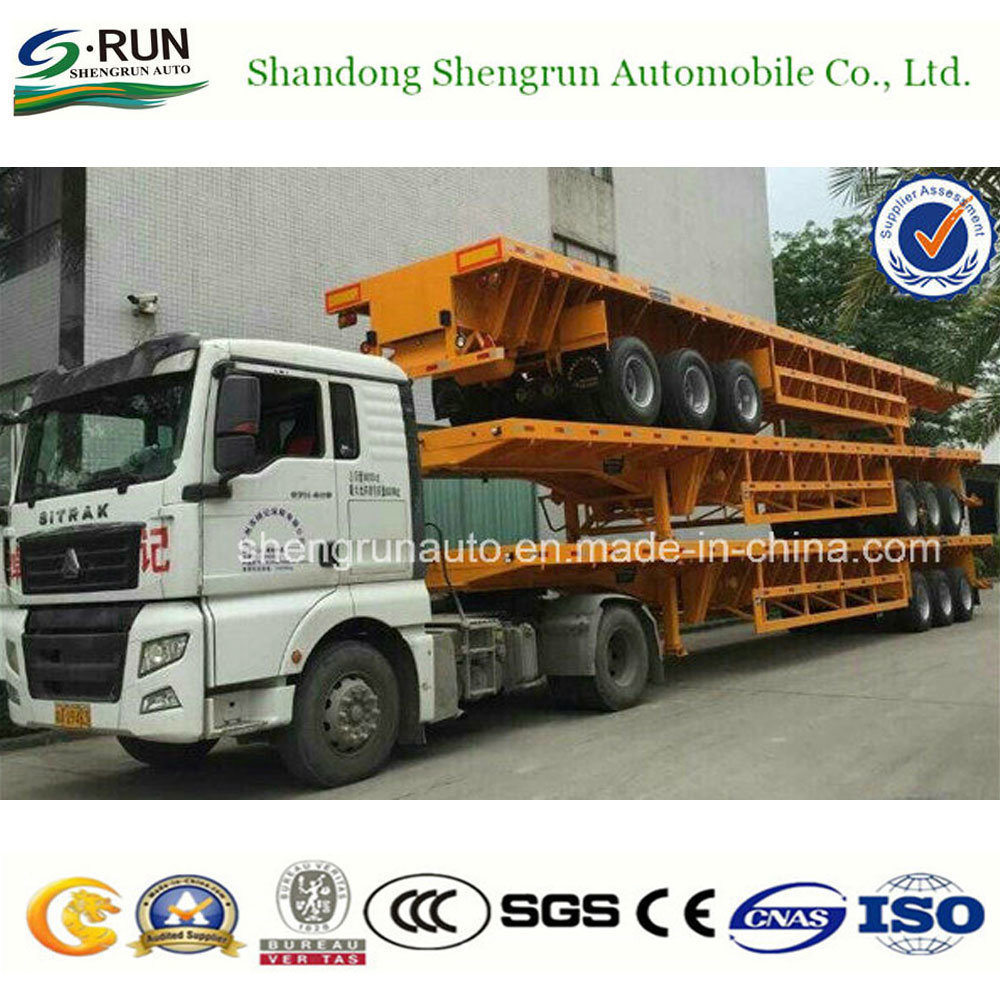 China 3 Axle 40FT Flatbed Container Semi Trailer for Sale