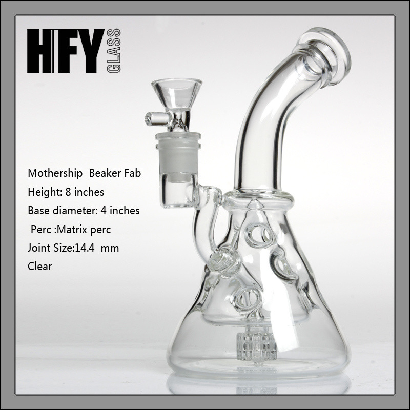 Mothership Fab Beaker Bottom Matrix Perc Shisha Bubbler Glass Pipes Recyceler Smoking Pipe Hot Sale Stock