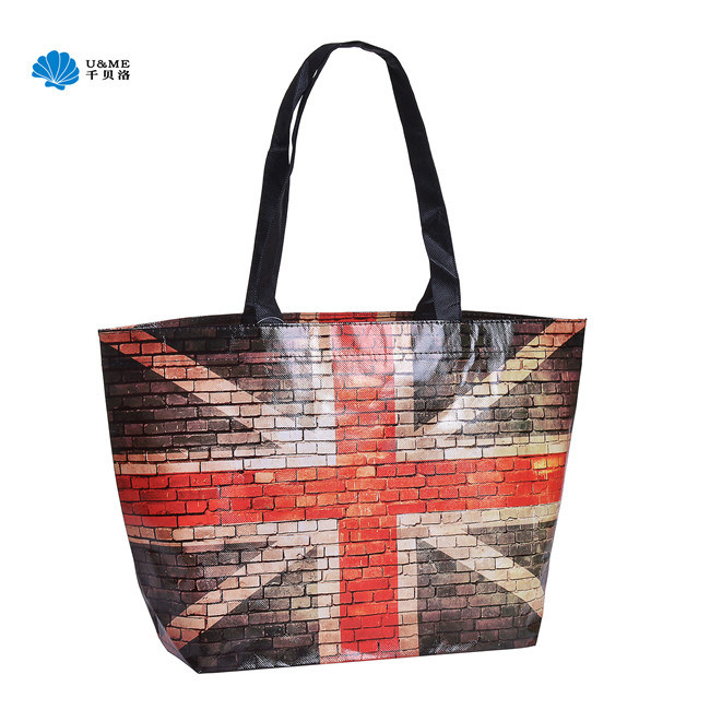 American Style Gloss Lamination Non Woven Basket Shopping Bag
