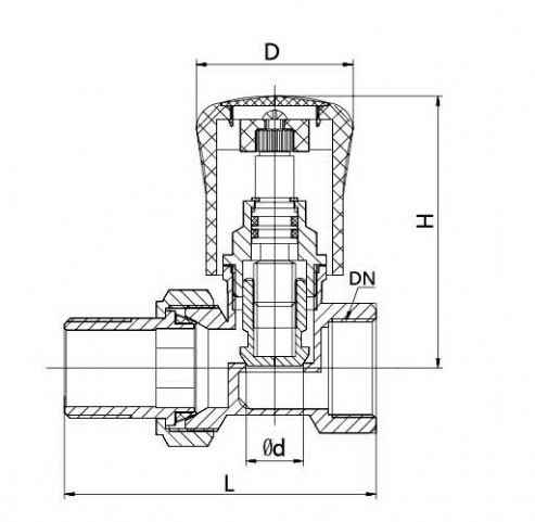 Forged Straight Pattern Brass Radiator Valve with White Head