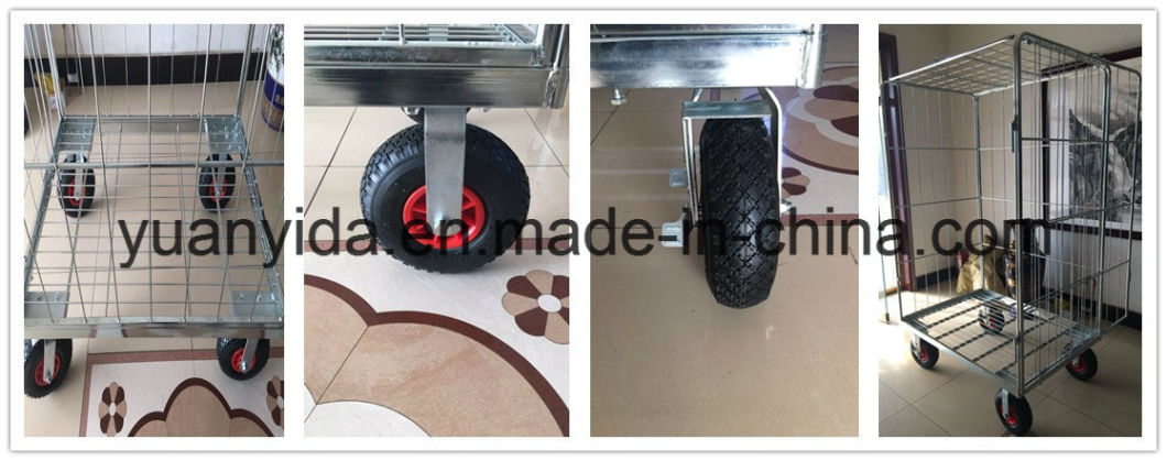 Gas Wheel Storage and Logistic Wire Mesh Hand Trolley