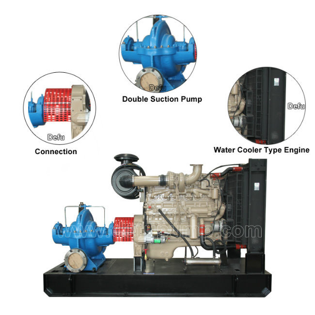 High Capacity Double Suction Split Case Diesel Water Pump Machine