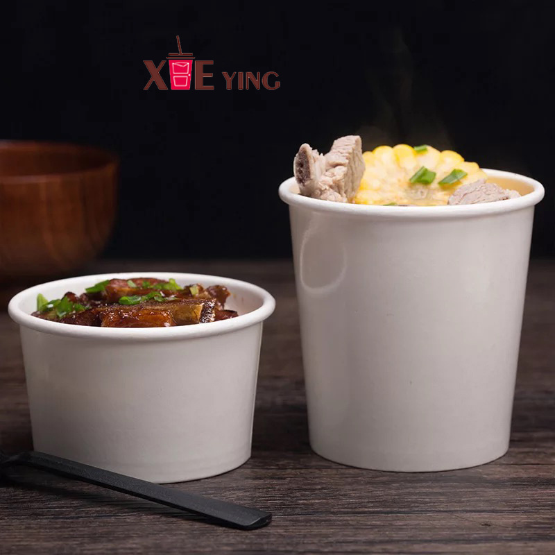 Eco Disposable Kraft Paper Soup Cup/Bowl with Paper Lid