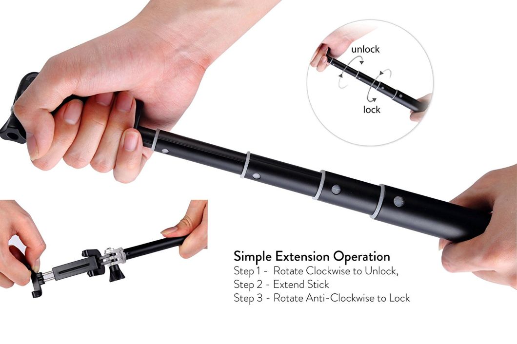 Premium Quality Aluminium Cable Selfie Stick for All Iphones