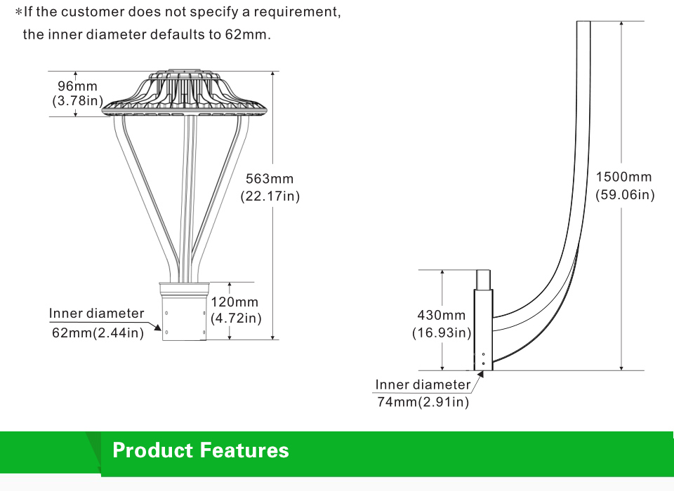 High Power 30W Solar Yard Lights with 3years Warranty