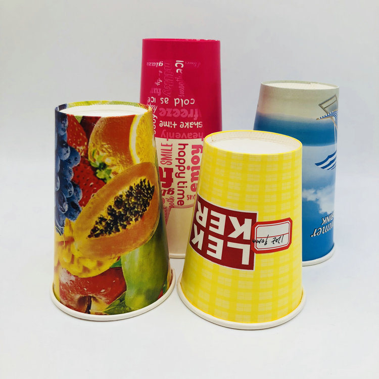 Logo Printed Disposable Cold Paper Cup, Soda Drink Paper Cup