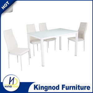 Best Sell Woodlike Painting Glass Dining Set Table and Chair