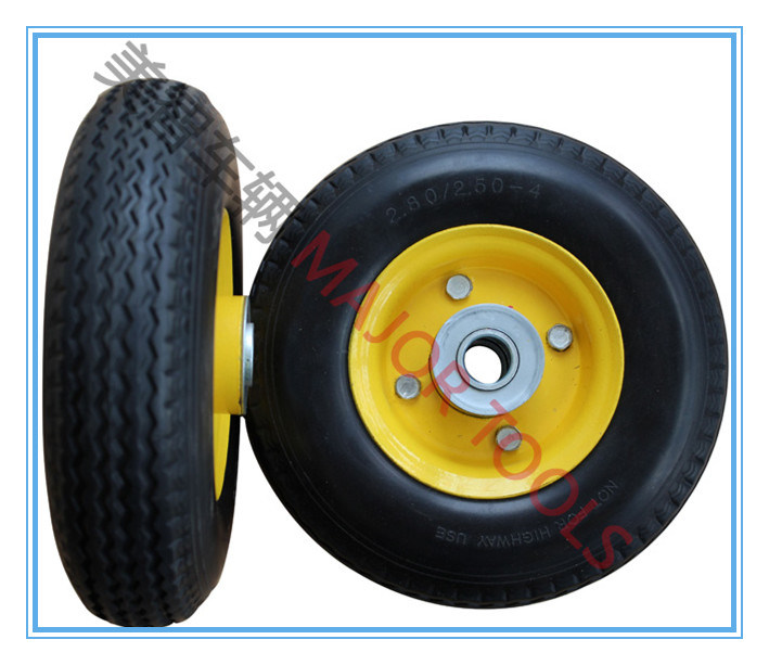 PU Solid Tire Foam Rubber Trolley Wheel 2.80/2.50-4