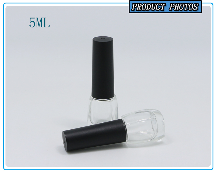 Glass Bottle with Nail Polish Cap and Brush 5ml Capacity Empty Nail Polish Bottle