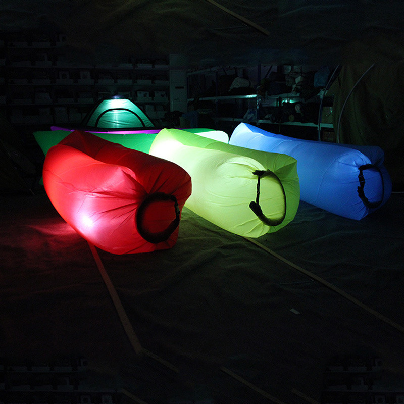 Inflatable Sleeping Bag/ Sofa/ Bed Air Bag, Colorful Outdoor Sleeping Air Bag with LED Light