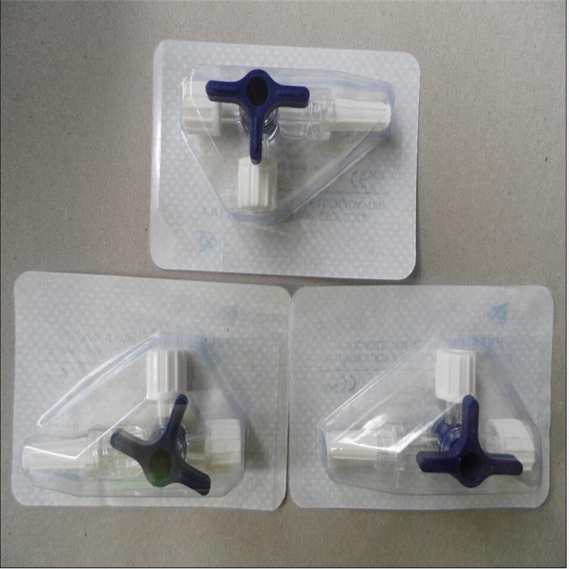 Disposable Medical Device Three Way Stopcock with Male Luer Connector