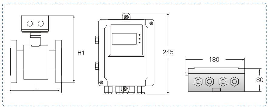 High Accuracy Remote Electromagnetic Flow Meter with 4-20mA for Slurry and Pulp