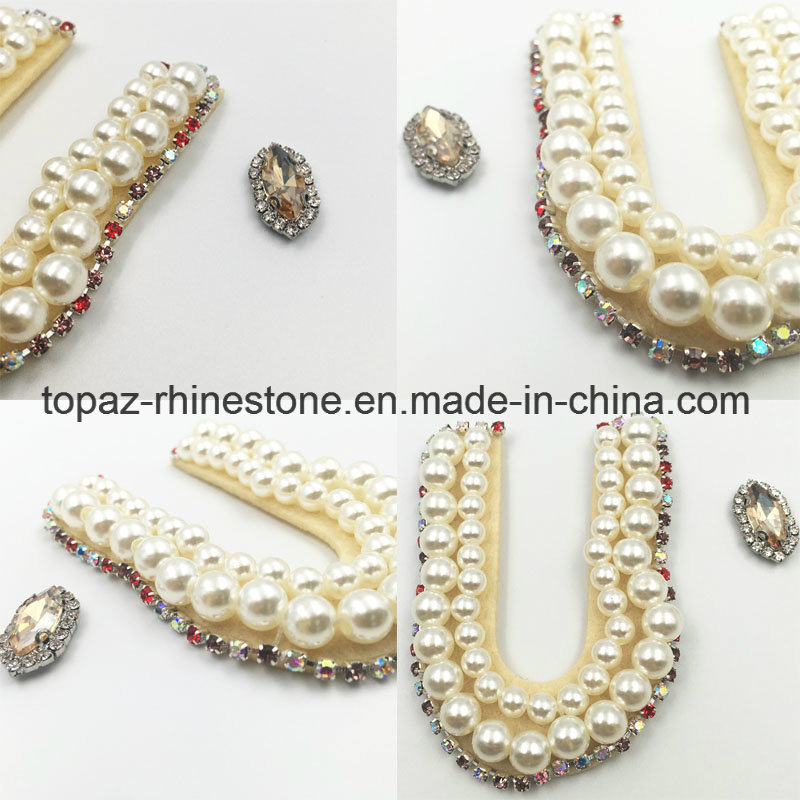 2018 Popular U Clear Crystal Rhinestone Applique Motif / Hotfix Clothing Rhinestone Patch Applique (TP-U)