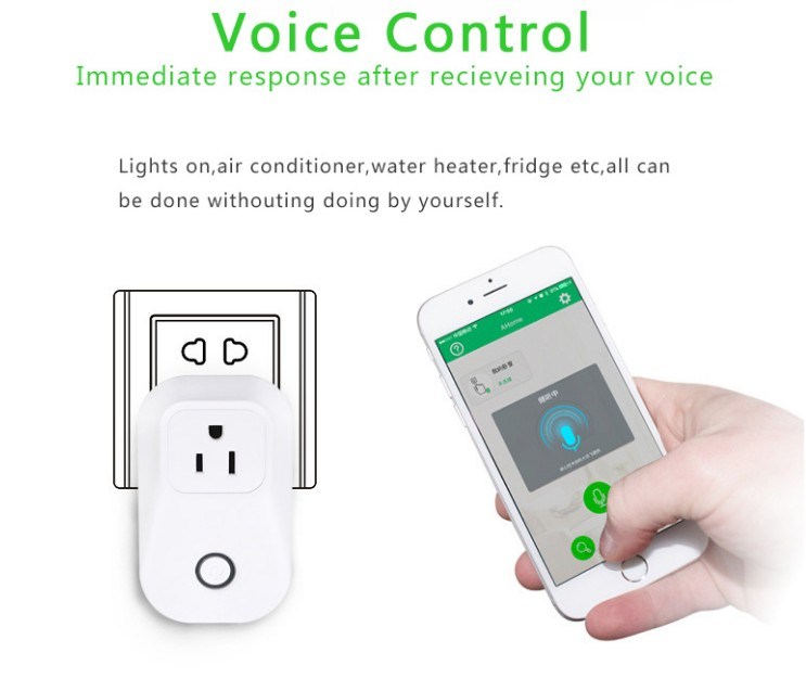 Remote Control 10A Us/EU/UK Standard WiFi Smart Power Plug for Amazon Alexa Echo