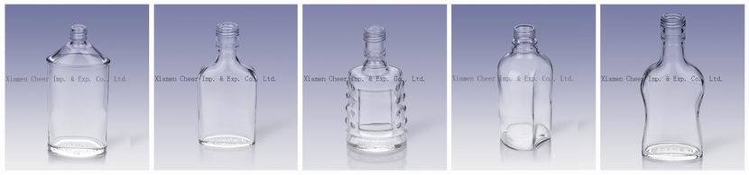 150ml Little Clear Flat Bottle Glass Hip Flask