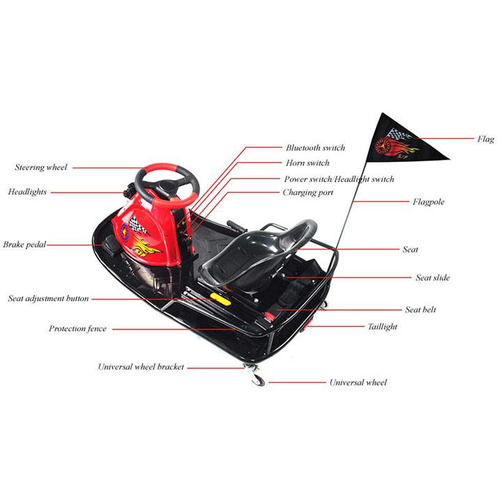 Electric Drifting Cart for Adults and Kids with Anti-Collision Bar