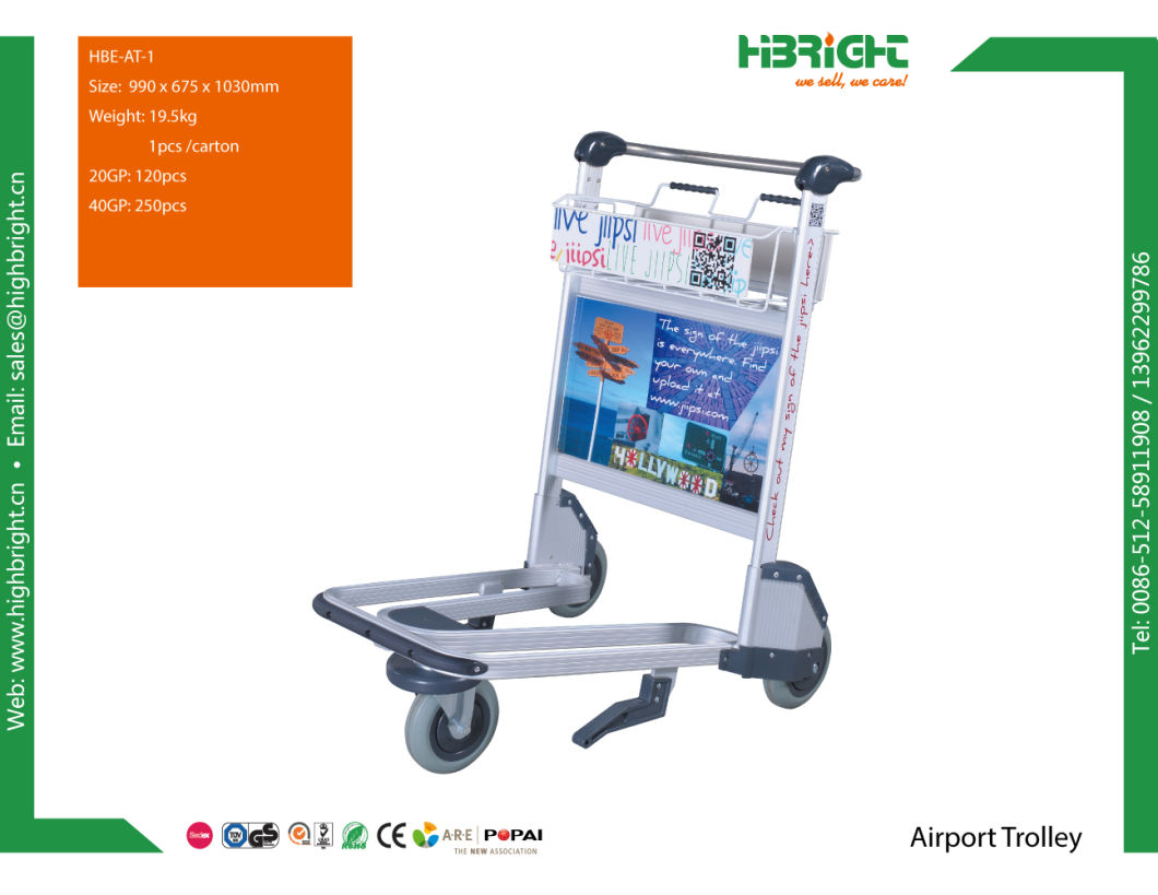 Aluminum Alloy Airport Luggage Trolley Cart