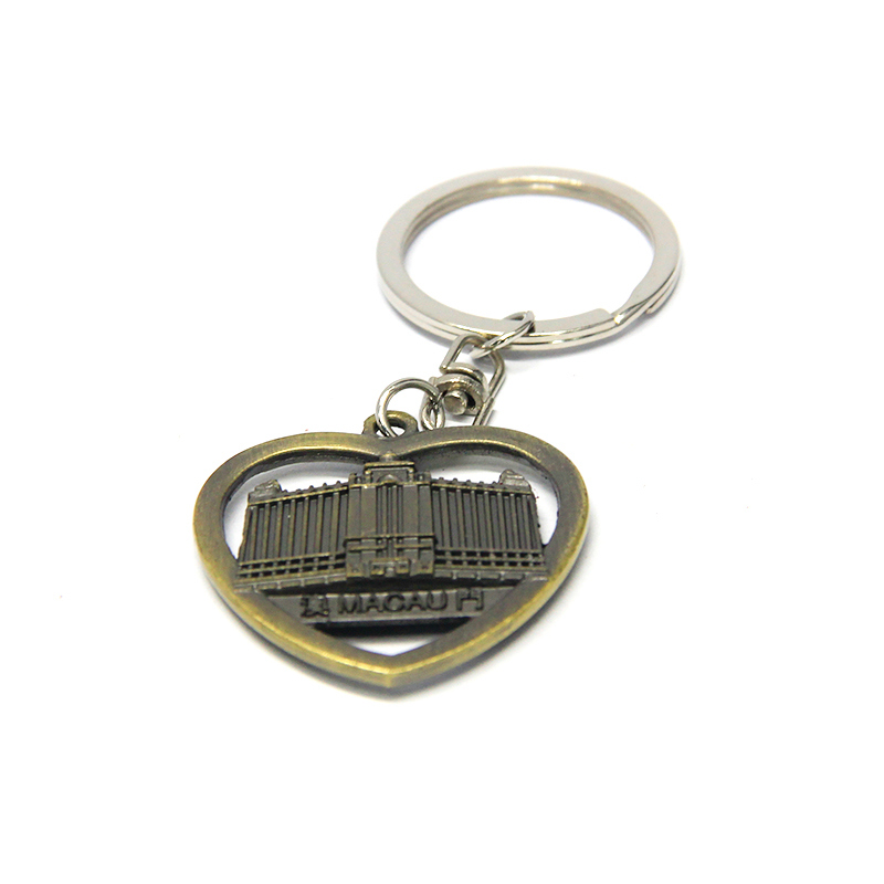 New Design Antique Heart Shaped Souvenir Keychain