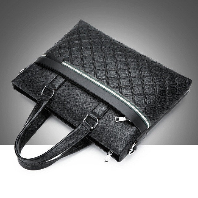 Classic 14 Inch Faux Leather Man Business Laptop Briefcase Bag, Travel Purse Laptop Briefcase Handbag Wholseale