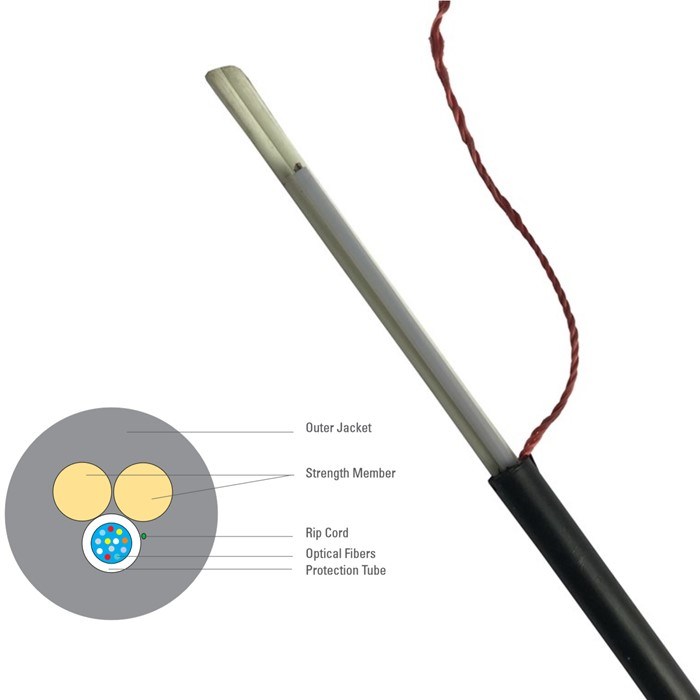 Aerail Non Metallic ADSS 4 Core Optical Fiber Cable with 80m 120m 100m Span