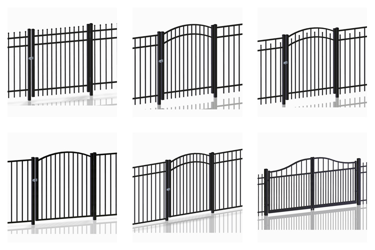 Black Powder Coated Security Steel Fence