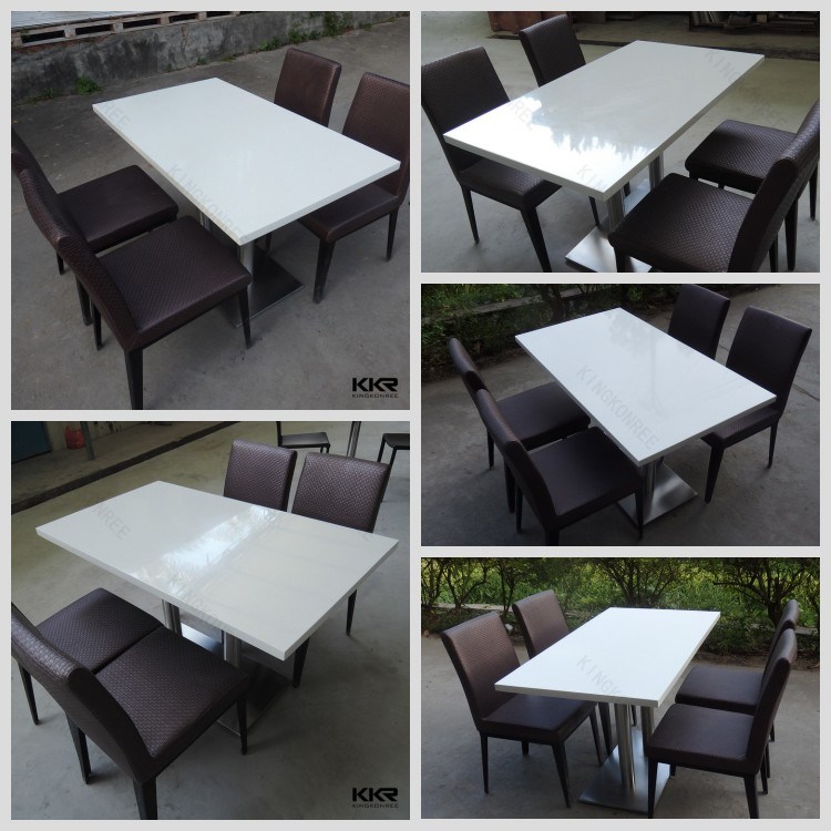 Furniture Long Artificial Stone Solid Surface Food Count Restaurant Table