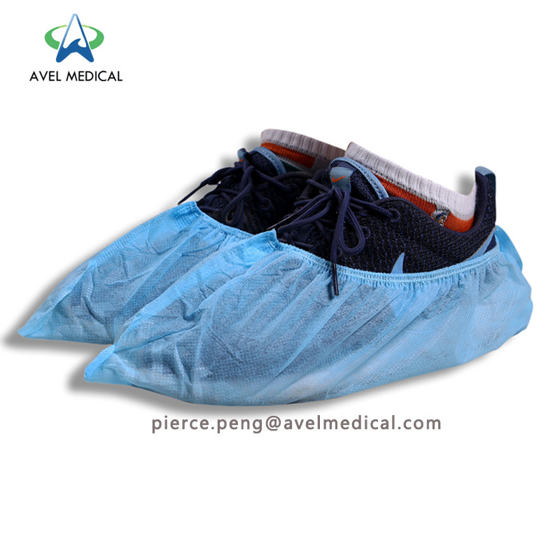 Disposable Medical Nonwoven Shoe Cover in blue