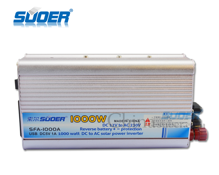 Suoer Manufacture External Fuse 1000W 12V DC AC Power Inverter (SFA-1000A)