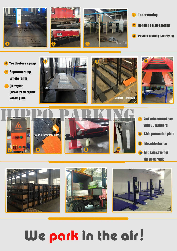 Moveable 4 Post Auto Parking Lifts Garage Car Lift Equipment