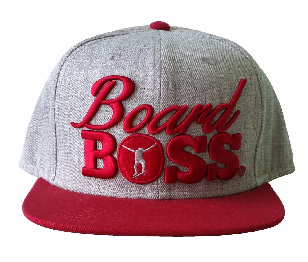 Custom Wool Acrylic Baseball Cap with Maroon Brim Cap