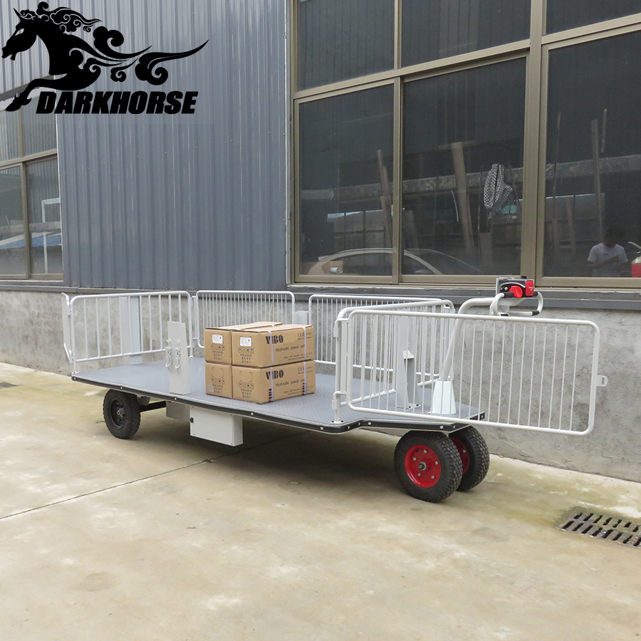 Dh-E1500 Motorized Platform Trolleys Electric Hand Trolley with Fence Big Table Size