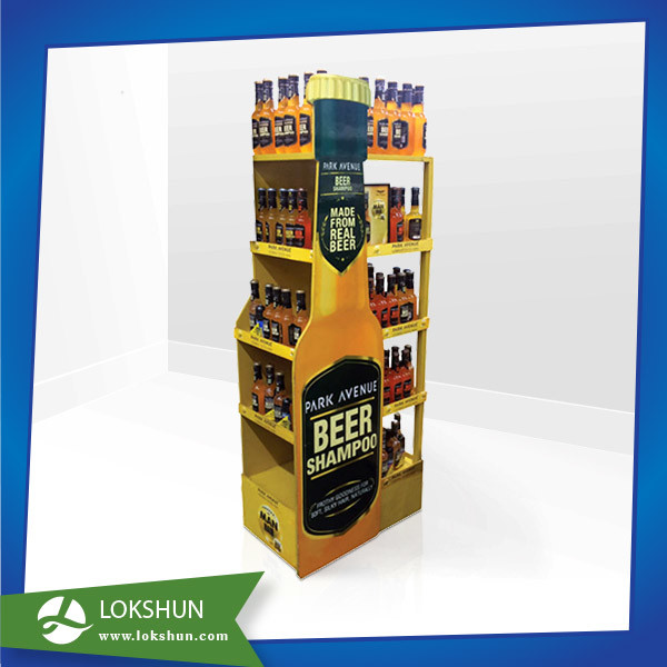 Custom Wood Material Soft Drinks Display Rack for Supermarket