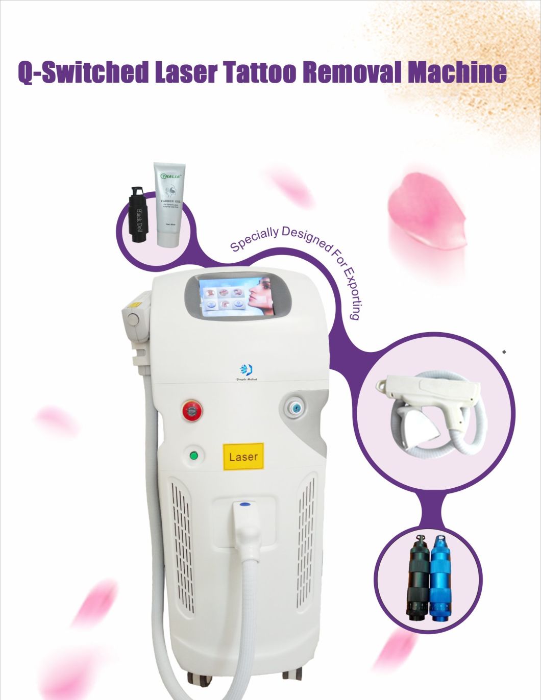 Vertical Q-Switch ND YAG Laser Tattoo Removal Beauty Machine