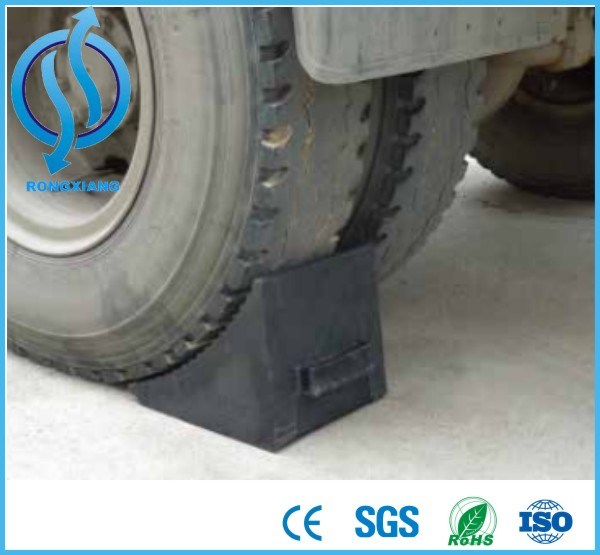 Rubber Wheel Chock Stopper for Large Tire with Holder