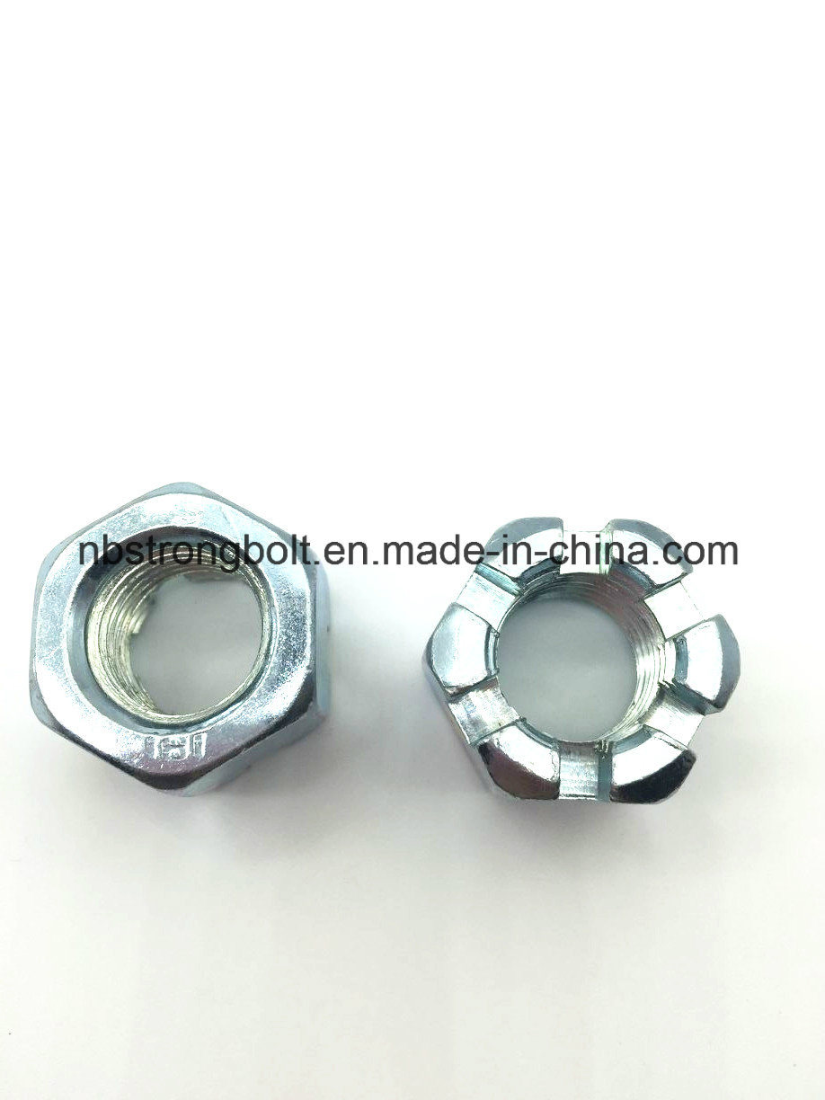 Hex Slotted Nuts DIN935 with Zp