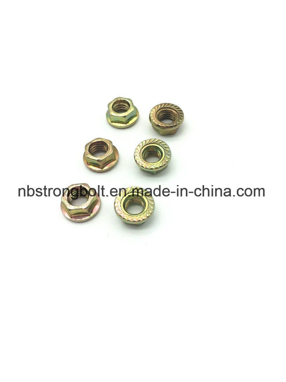 DIN6923 Hex Flange Nut with Yellow Zinc Plated M6