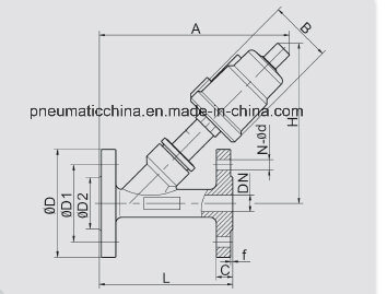 Pneumatic Angle Seat Valve with Flange From China Pneumission