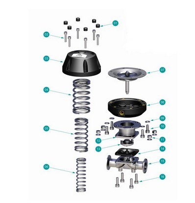 Sanitary Welded Straight Brewing PTFE Diaphragm Valve