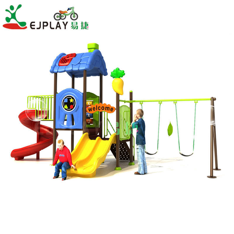 Outdoor Playground Children Play Equipment Slides with Swing