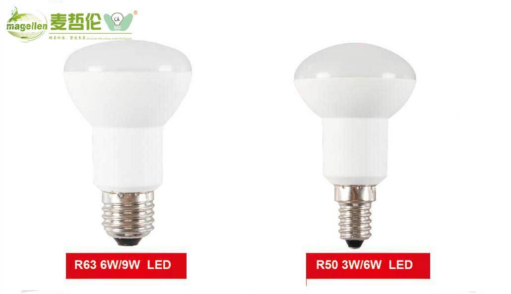 R50 R63 LED Light Bulbs 3W 9W Plastic Aluminum