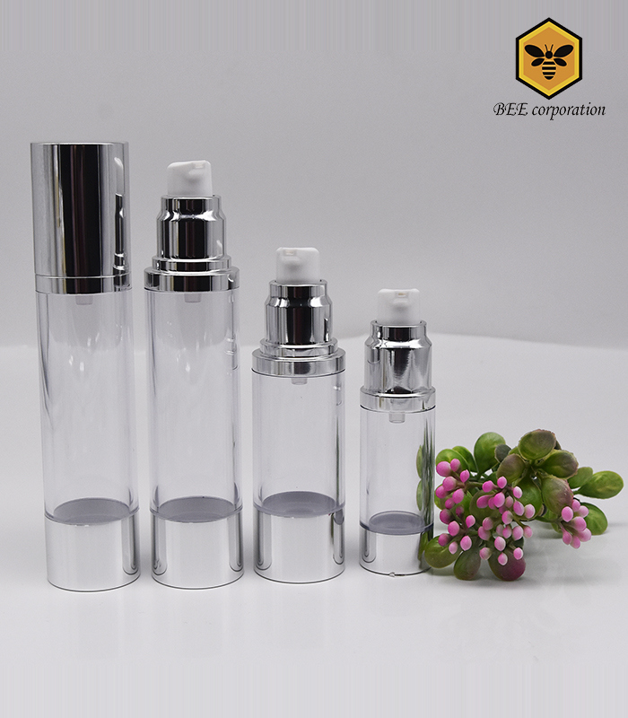 Aluminum Airless Cosmetic Plastic Bottle for Packaging (POH-15)