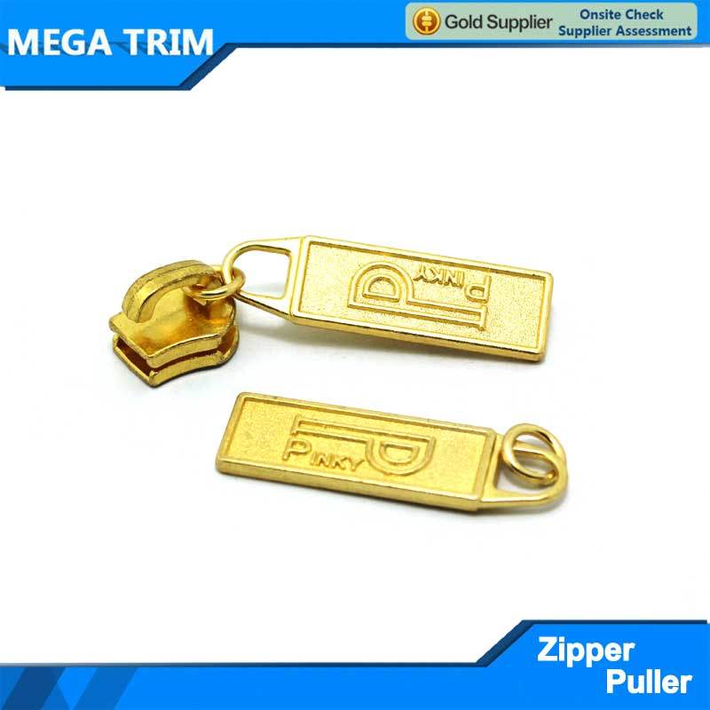 Gold Aquare Zipper Slider with Logo