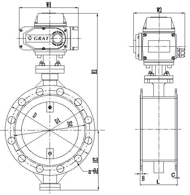 Motorized Double Flange Butterfly Valve for Cement Powder