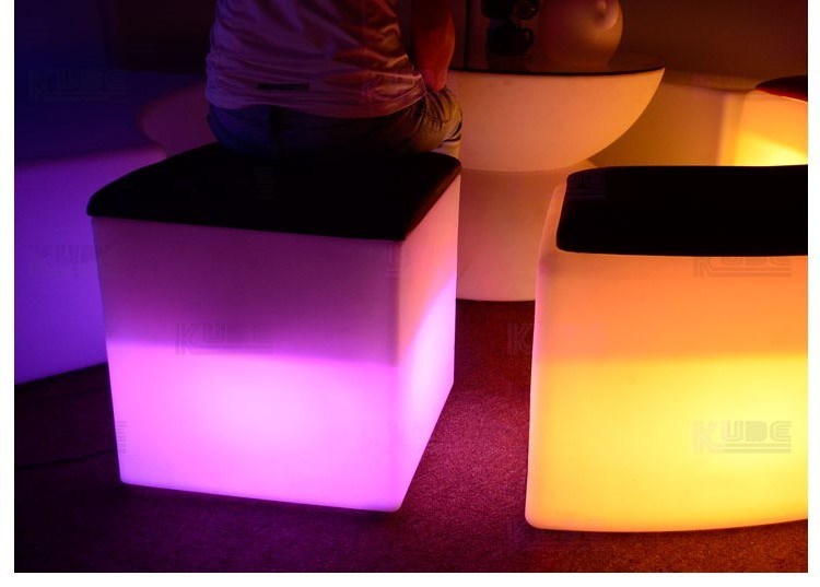 LED Open Cube Table LED Furniture Lighted Cube Chair