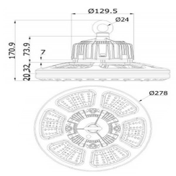 LED Industrial 100W 150W 200W UFO LED High Bay Light